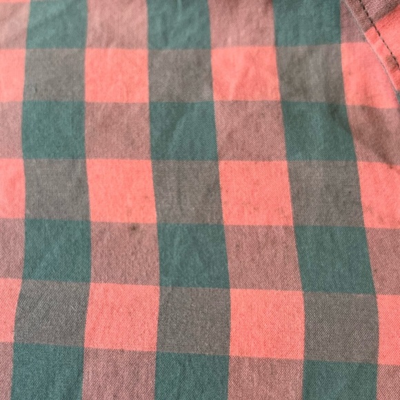 J Crew Short Sleeve Button Down, Muted Red Gray Checkered Short, Mens M - Picture 2 of 3